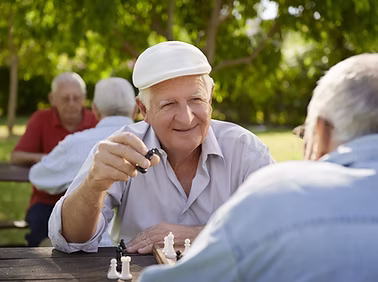 Senior Men Playing Chess